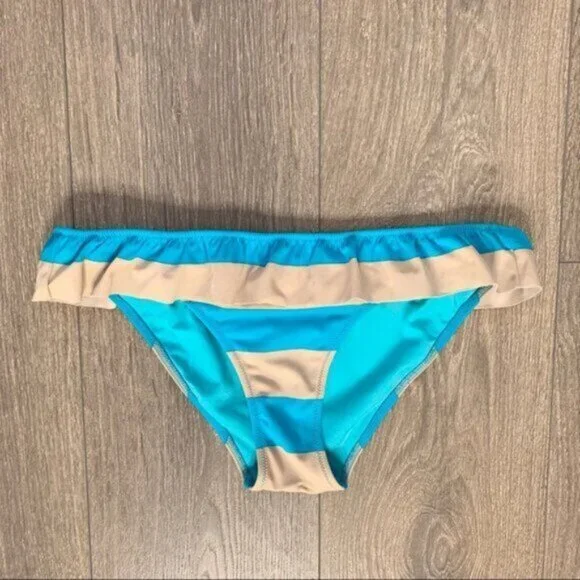 Y2k Victorias Secret Bikini Bottoms Cheeky Swimwear Bathing suit Stripe Low rise - Picture 3 of 7